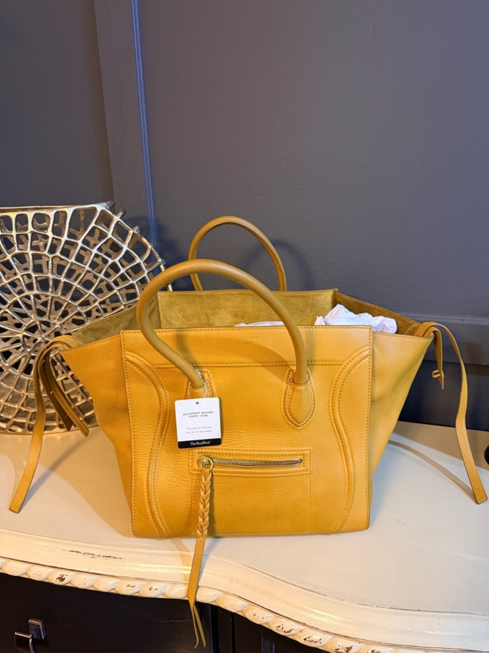 CELINE Phantom Luggage Tote – Mustard | Phoebe Philo Era